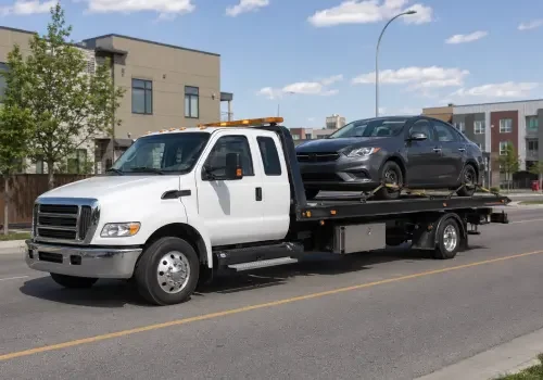 Tow truck providing professional towing services in Calgary