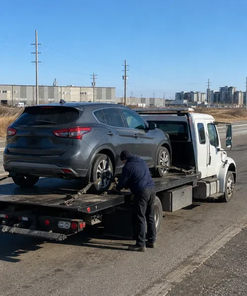 Grewal’s Towing truck providing professional service in Northwest Calgary